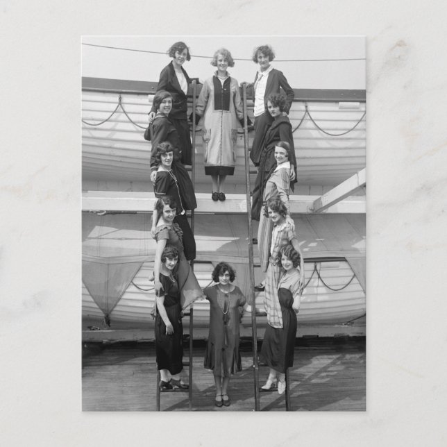 Postal Los Chicas de Tiller bailan Troupe: principios de  (Anverso)