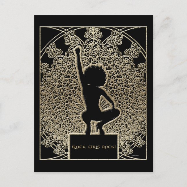 Postal ¡Los Chicas negros rockean! (Anverso)