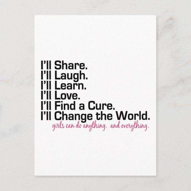 Postal Los chicas pueden hacer cualquier cosa (poder chic (Anverso)