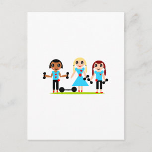 Postal Los chicas pueden levantar