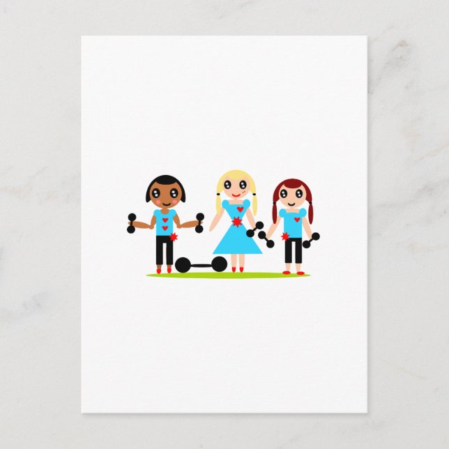 Postal Los chicas pueden levantar (Anverso)