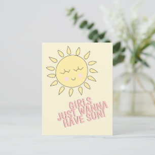 Postal ¡Los chicas solo quieren tener sol! Cita de verano