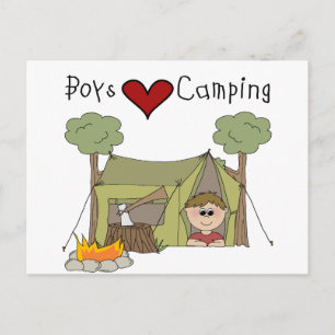 Postal Los chicos aman el camping