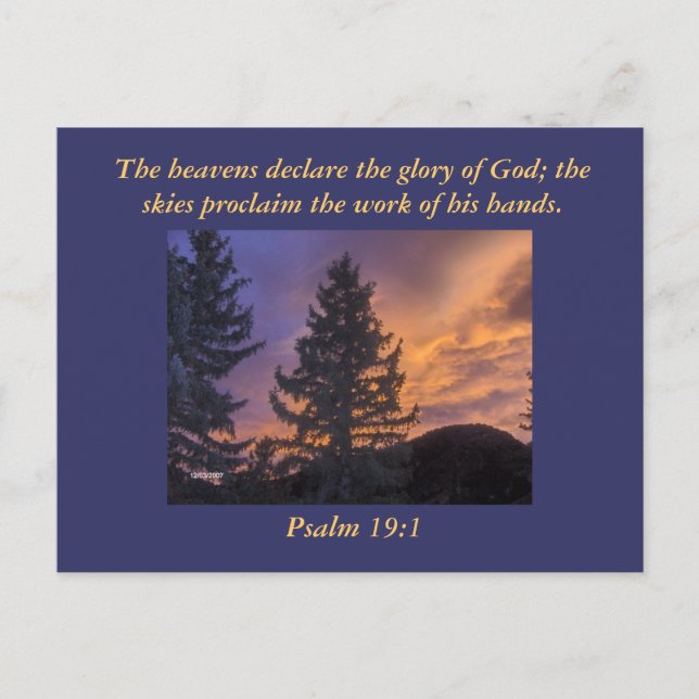 Postal Los cielos declaran la gloria de Dios... (Anverso)