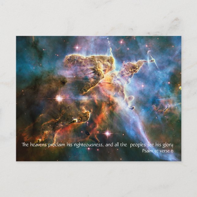 Postal Los cielos declaran v2 | Salmo 97 v 6 (Anverso)