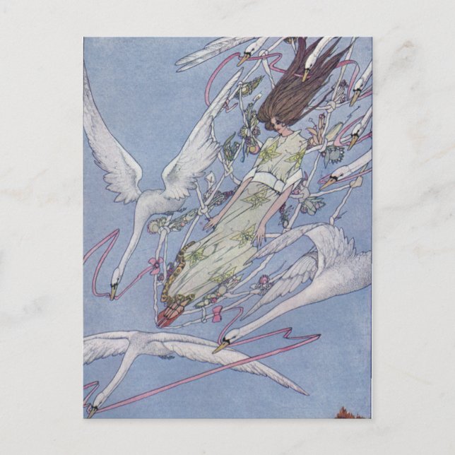 Postal Los cisnes salvajes (Anverso)