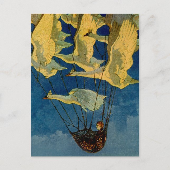 Postal “Los cisnes salvajes” de Harry Rountree (Anverso)