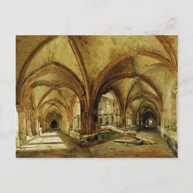 Postal Los claustros de St. Wandrille, c.1825-30 (Anverso)
