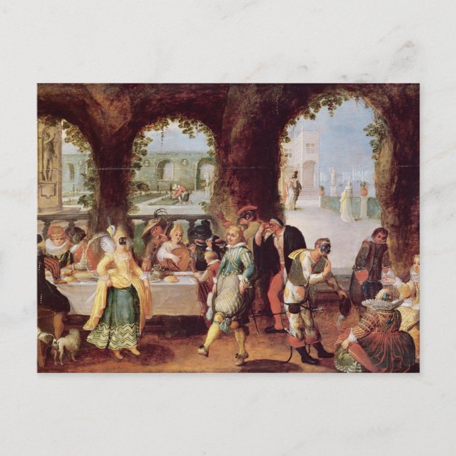 Postal Los comediantes italianos (Anverso)