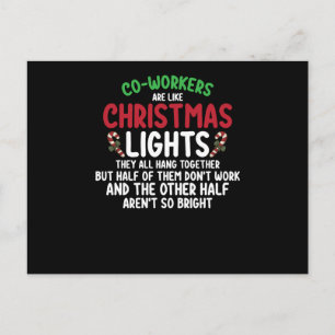 Postal Los compañeros de trabajo son como luces de Navida