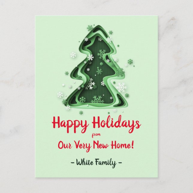 Postal Los copos de nieve del árbol de Navidad que hemos  (Anverso)