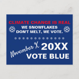 Postal Los copos de nieve no se derriten, votamos eleccio