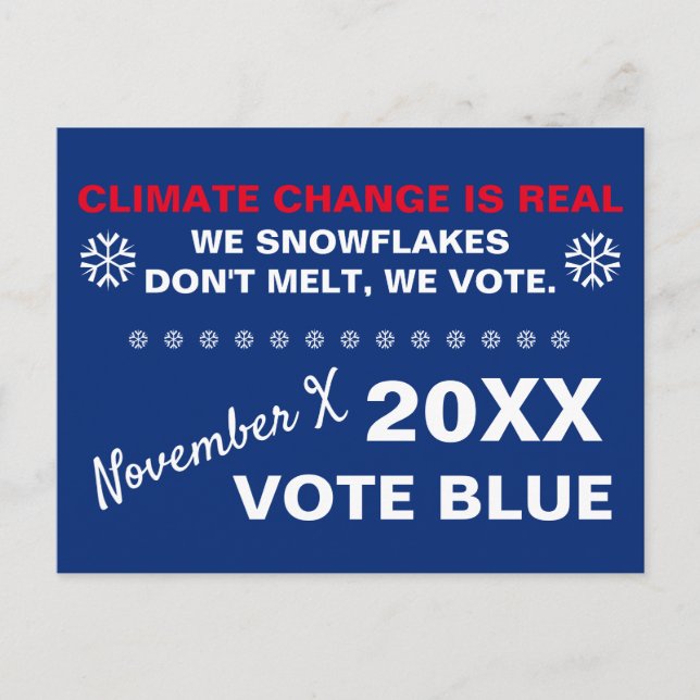 Postal Los copos de nieve no se derriten, votamos eleccio (Anverso)