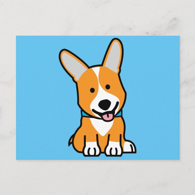 Postal Los Corgis del Corgi persiguen el Pembroke feliz (Anverso)