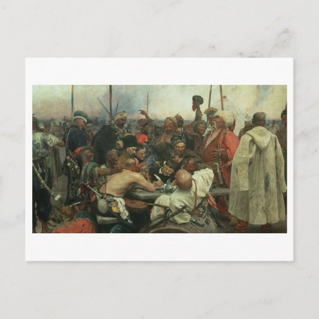 Postal Los cosacos de Zaporozhye escribiendo una carta (Anverso)