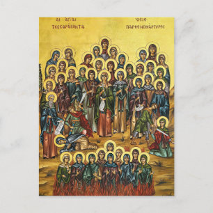 Postal Los Cuarenta Santos Vírgenes Mártires Icono Ortodo