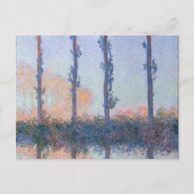Postal Los cuatro árboles de Claude Monet (Anverso)