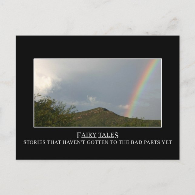 Postal Los cuentos de hadas realmente no tienen finales f (Anverso)