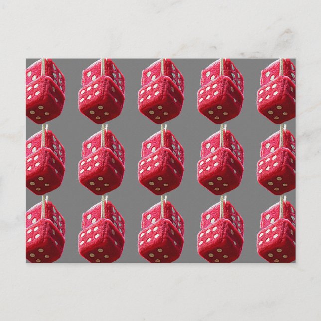 Postal Los dados difusos rojos (Anverso)