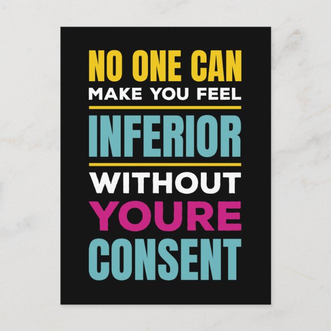 Postal Los derechos de las mujeres de Feel Inferior Elean (Anverso)