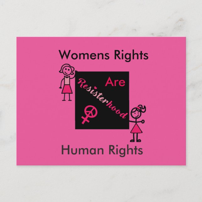 Postal Los derechos de las mujeres rosadas son derechos h (Anverso)