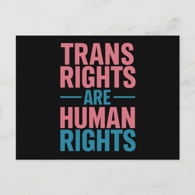 Postal Los derechos trans son derechos humanos Orgullo tr (Anverso)
