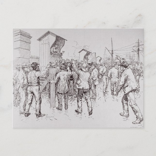 Postal Los desempleados de Londres (Anverso)