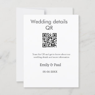 Postal Los detalles del sitio web del boda scan QR añaden