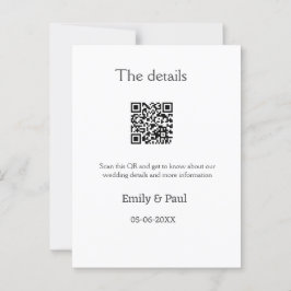 Postal Los detalles del sitio web del boda scan QR añaden