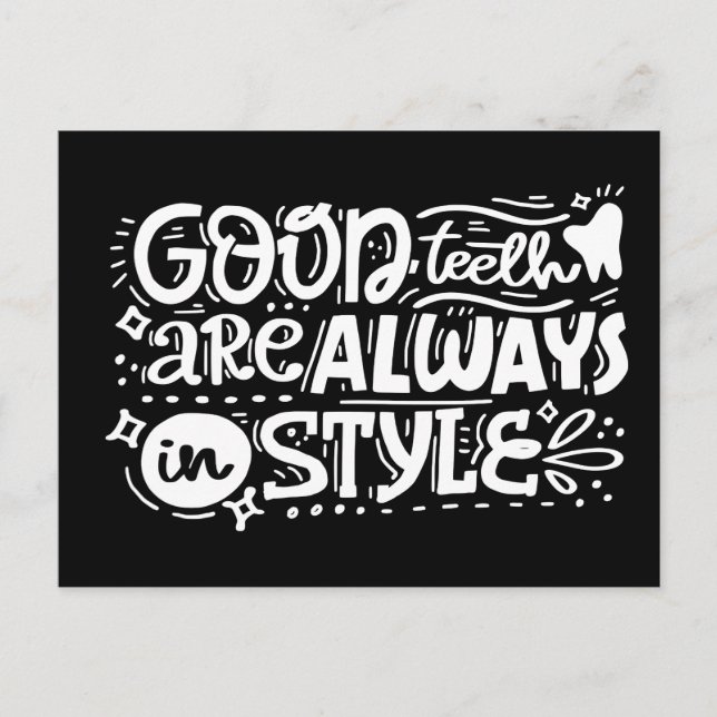 Postal Los Dientes Buenos Están Siempre En Estilo (Anverso)
