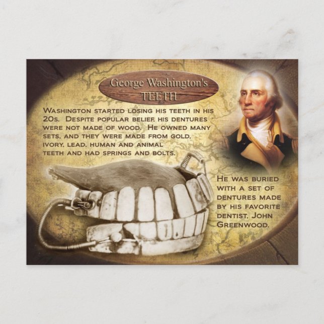 Postal Los dientes de George Washington (Dentures) (Anverso)