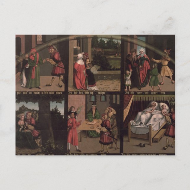 Postal Los diez mandamientos (Anverso)