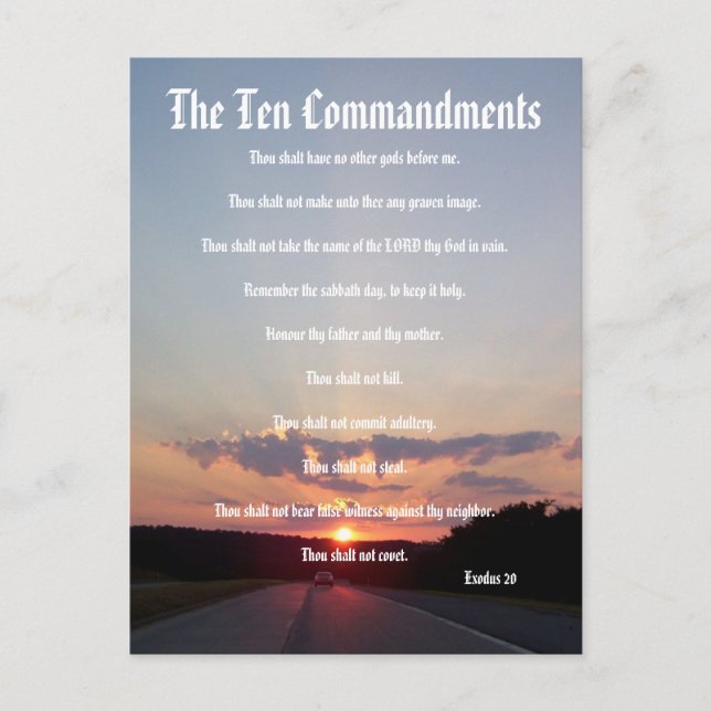 Postal Los Diez Mandamientos - La Postcarta #3 del atarde (Anverso)