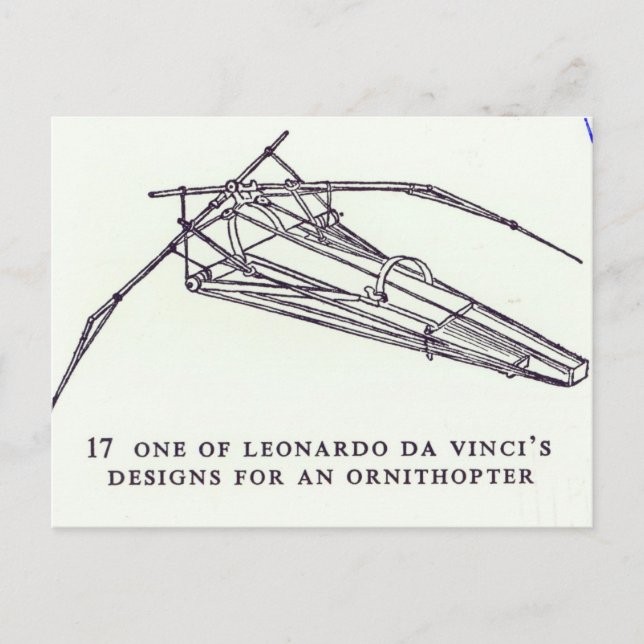 Postal Los diseños de Leonardo da Vinci para un (Anverso)