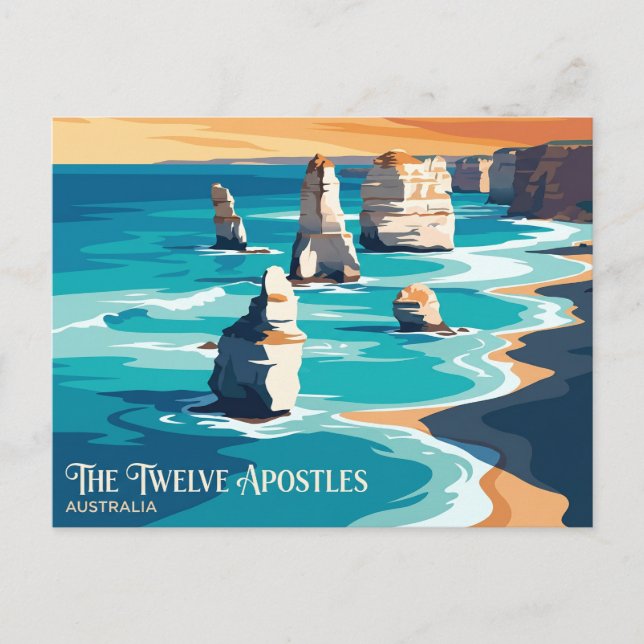Postal Los doce apóstoles Australia (Anverso)
