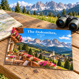 Postal Los Dolomitas Italia Pueblo Montañoso Escénico Via