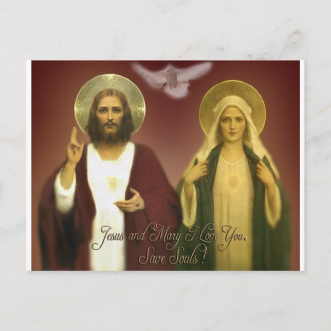 POSTAL LOS DOS CORAZONES DE EKLEKTIX, (Anverso)