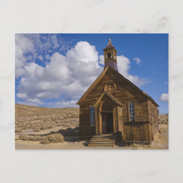 Postal Los E.E.U.U., California, Bodie, iglesia vieja en (Anverso)