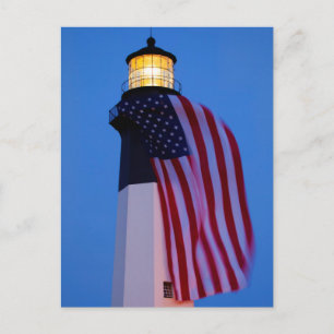 Postal Los E.E.U.U., Georgia, isla de Tybee, bandera que