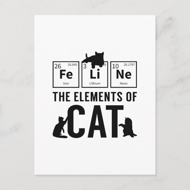 Postal Los Elementos Del Gato (Anverso)