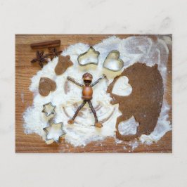 Postal Los elfos de maíz como ángel en la nieve - Navidad