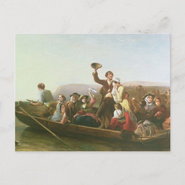 Postal Los emigrantes (Anverso)