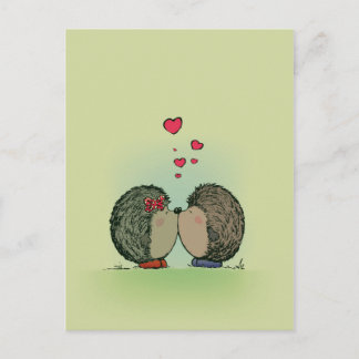 Postal Los erizos en el amor
