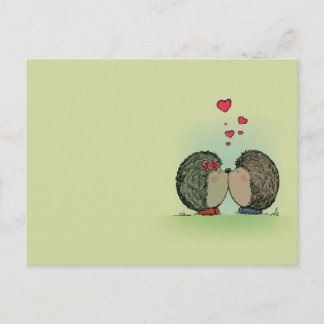 Postal Los erizos en el amor
