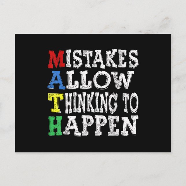 Postal Los Errores De Los Amantes De Las Matemáticas De L (Anverso)