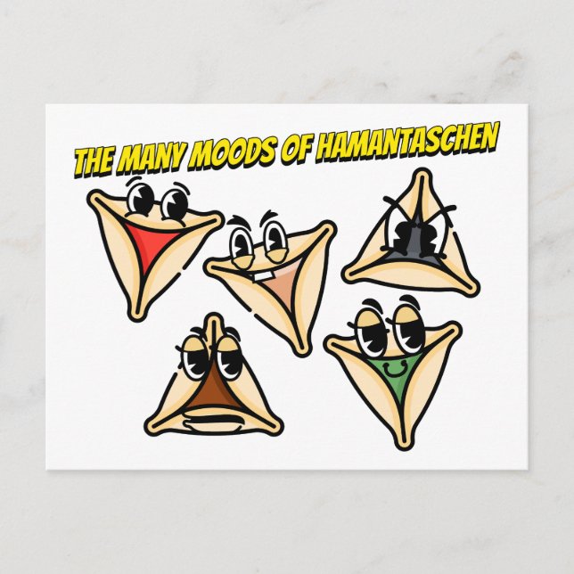 Postal Los estados de ánimo de Hamentashen (Anverso)