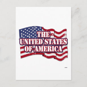 Postal Los Estados Unidos de América con bandera afligida