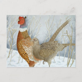 Postal Los faisanes en la nieve