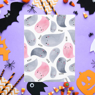 Postal ¡Los Fantasmas de las Acuarelas con Boo! Halloween