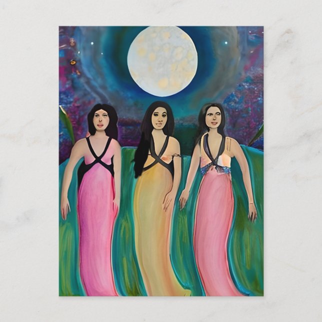 Postal Los fieles de la luna (Anverso)